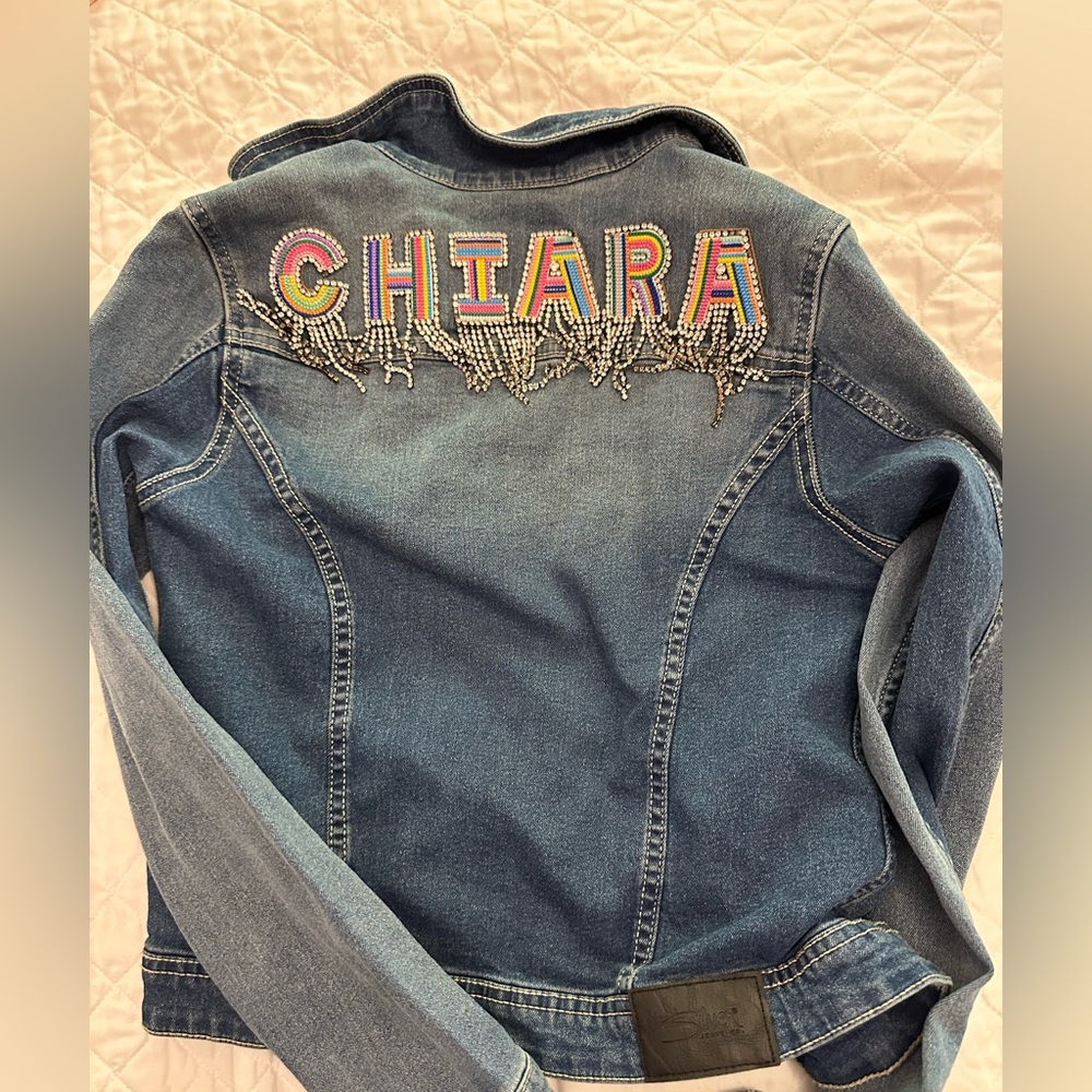 Custom jacket with name- Chiara-Blue Denim Jacket